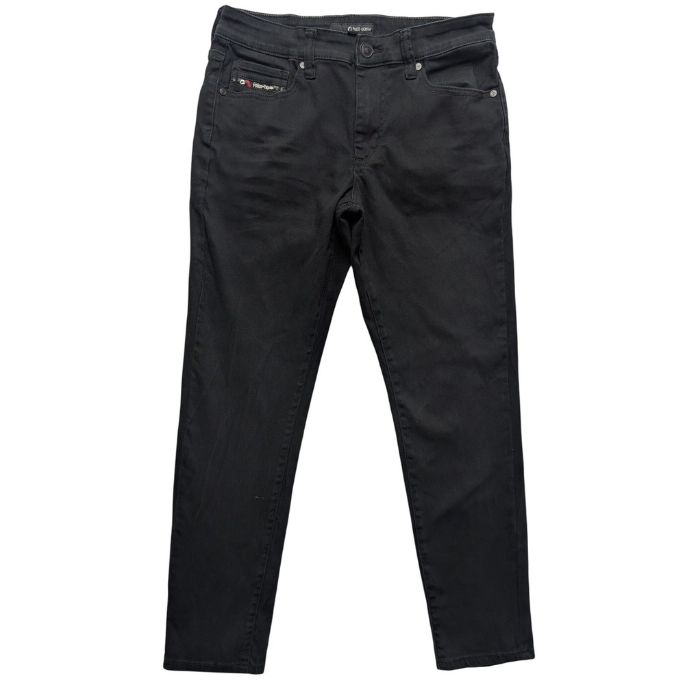 Fried Denim Slim Fit Jeans Mens 32x30(30x29) Black Stretch Textured Back Pockets